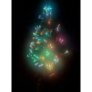 3 FT Fiber Optic Christmas Tree w Gold Base